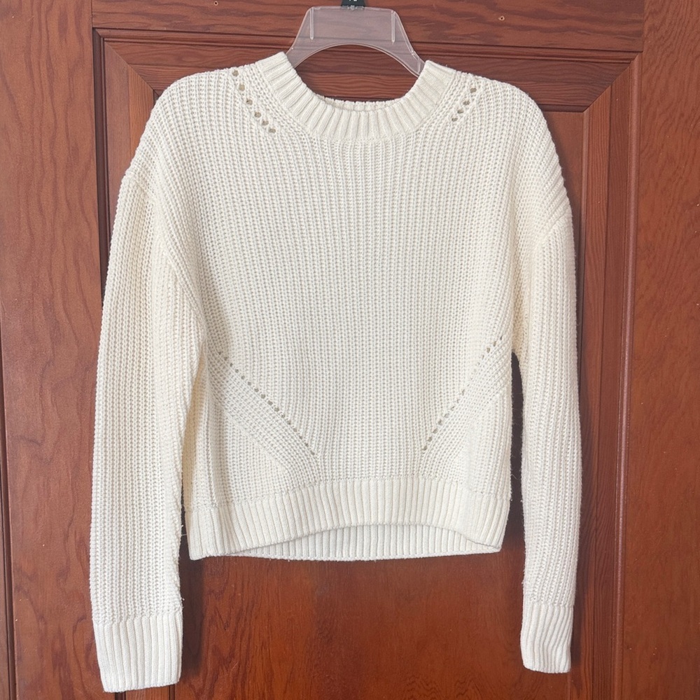 Garage Cream Knit Crew Neck Sweater